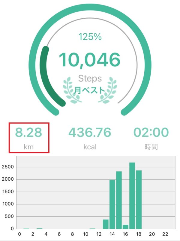 筆者がウォーキングしたデータ